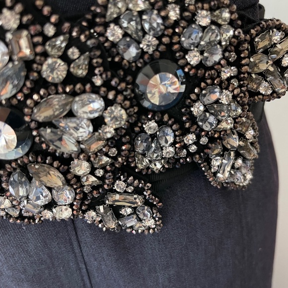 White House Black Market- Black Jeweled Designed Belt- Size Medium - Picture 3 of 10